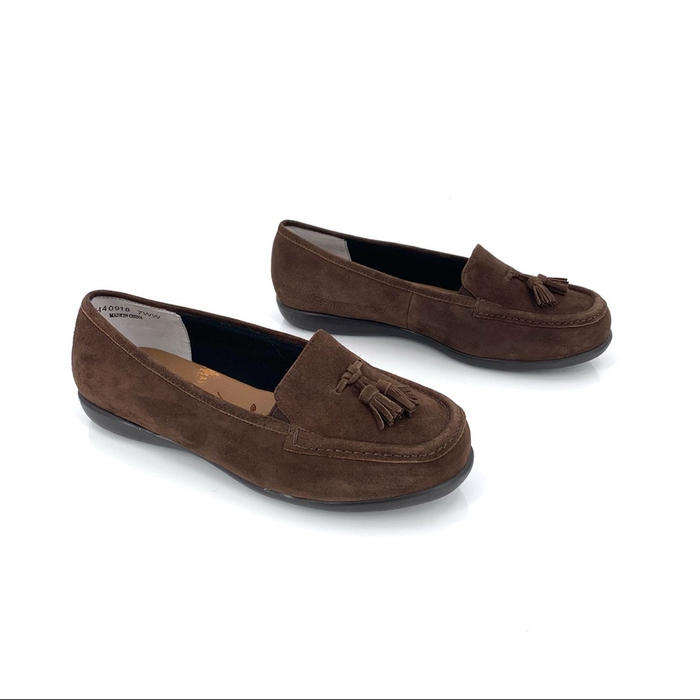 Ros Hommerson Loafers Slip On Brown Suede Tassel Moccasin Flats Loafers 7 Wide - Picture 6 of 13